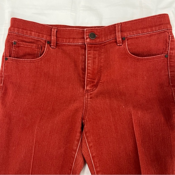 Ann Taylor Women’s 8 Petite Skinny Jeans Red Raw Hem High Waist Casual Valentine - Picture 4 of 10